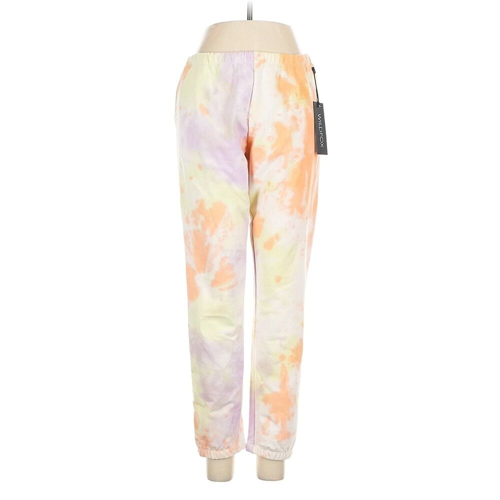 WILDFOX Orange Yellow Sherbert Tie Dye Wash Rory Jogger Sweat Pants - M